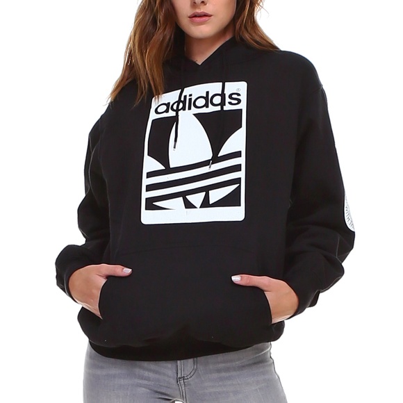 NEW UNISEX ADIDAD TRIFOIL FRONT LOGO HOODIE - Picture 1 of 6